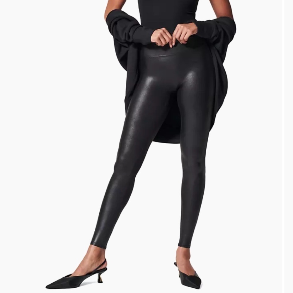 SPANXshape™ Faux Leather Leggings Black Size Medium NWT